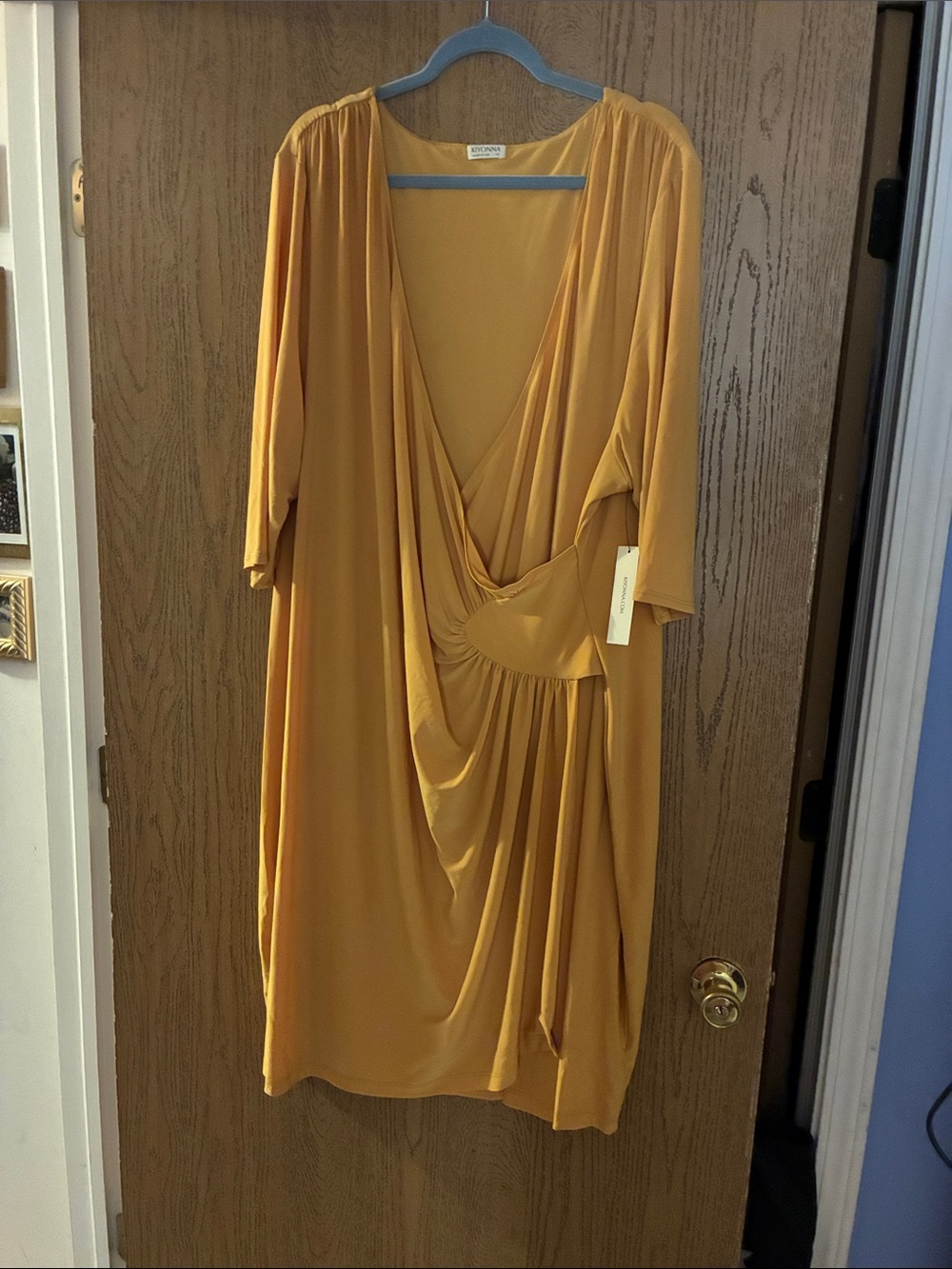 Kiyonna soft peach Wrap-Style Dress